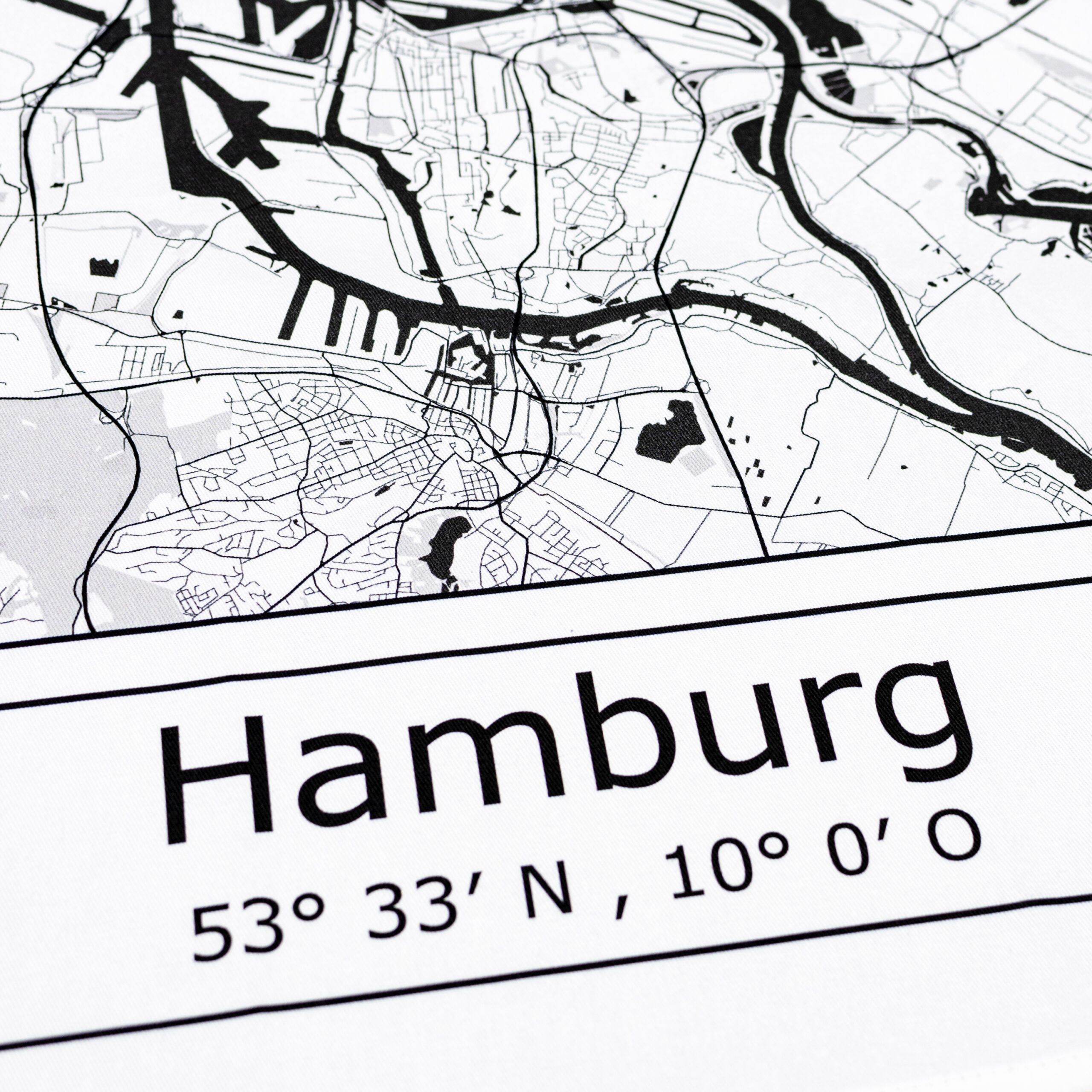 Geschirrtuch/Abtrockentuch/Küchenhandtuch mit Stadtplan / Karte von Hamburg – Bild 4