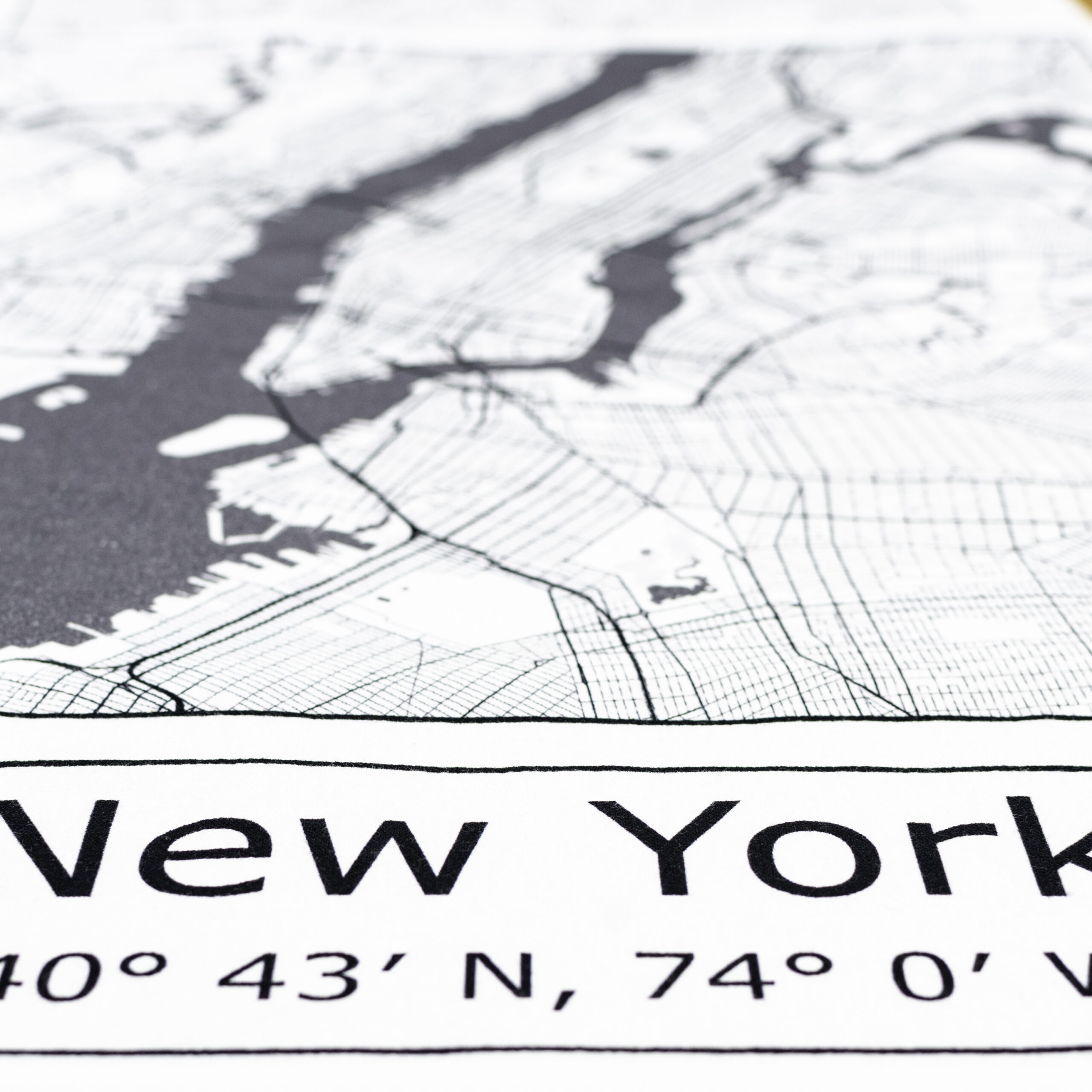 Geschirrtuch/Abtrockentuch/Küchenhandtuch mit Stadtplan / Karte von New York – Bild 3