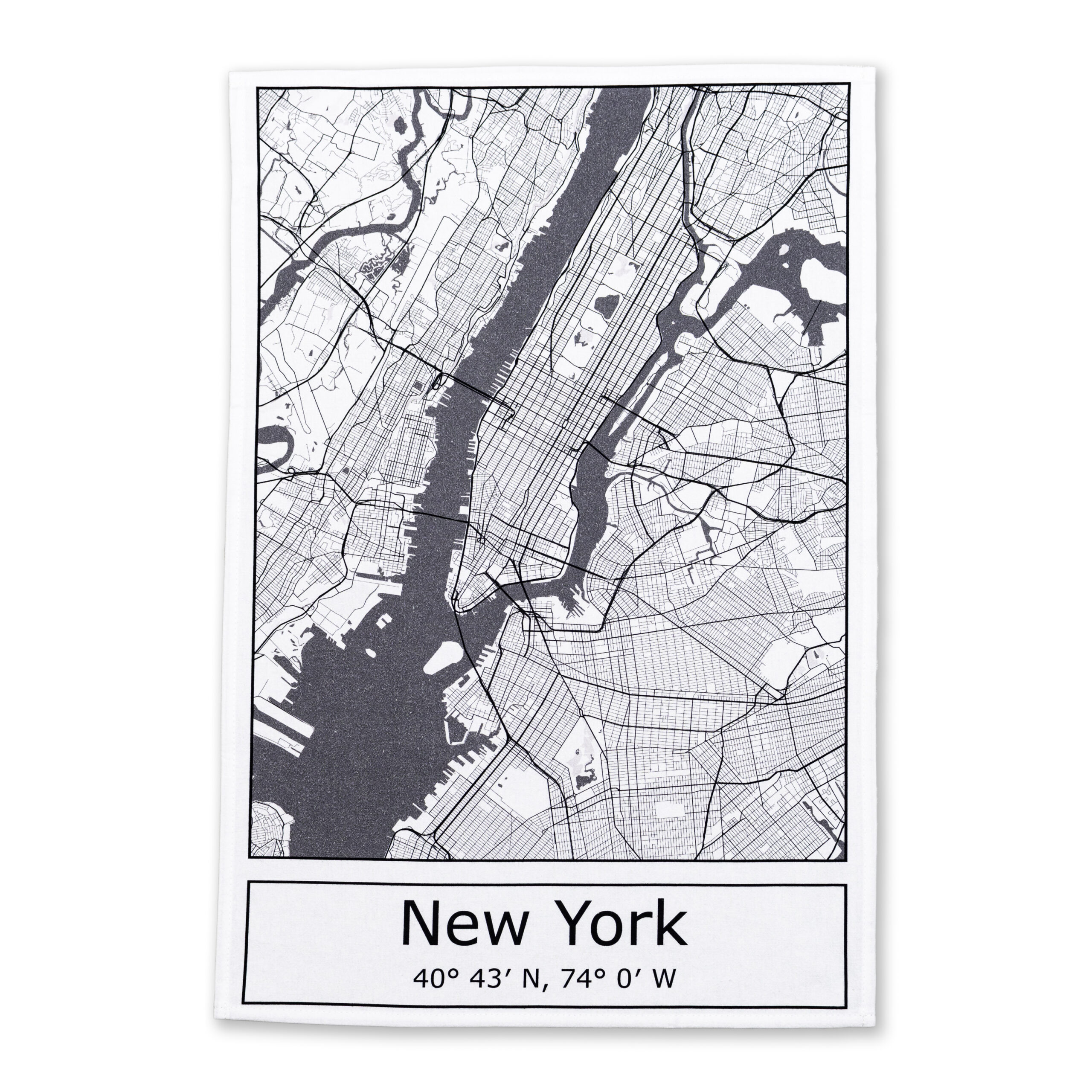 Geschirrtuch / Abtrockentuch mit einem Stadtplan von New York City