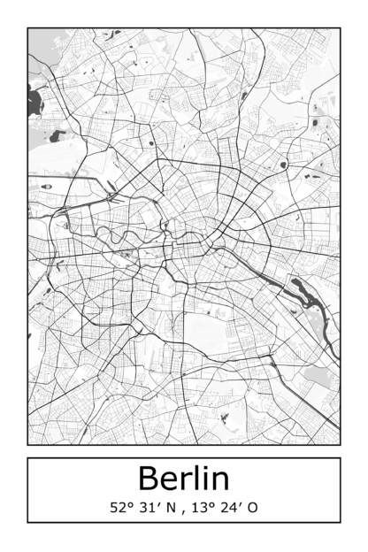 Geschirrtuch / Abtrockentuch mit einem Stadtplan von Berlin