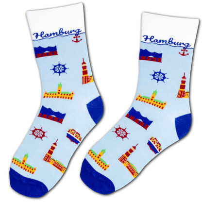 Socken mit Sehenswürdigkeiten aus Hamburg